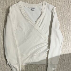 Aritzia Cream Wrap Sweater